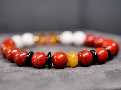 Fuecoco Bracelet | Red Jasper & Magnesite