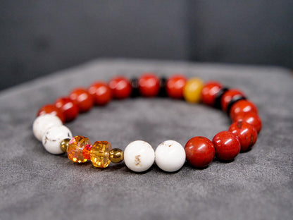 Fuecoco Bracelet | Red Jasper & Magnesite