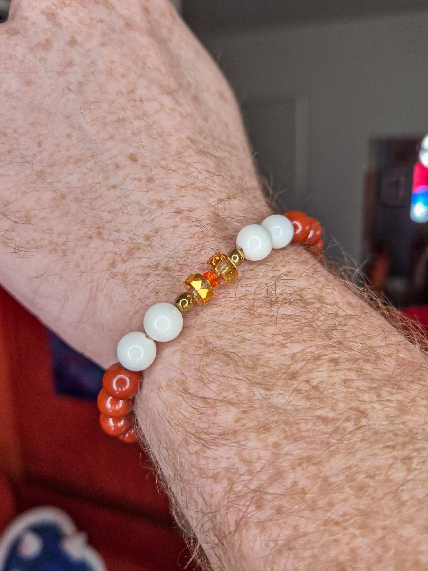 Fuecoco Bracelet | Red Jasper & Magnesite