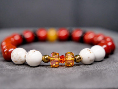 Fuecoco Bracelet | Red Jasper & Magnesite