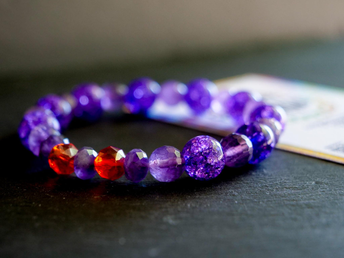 Gengar Bracelet | Amethyst & Quartz