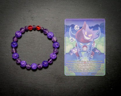 Gengar Bracelet | Amethyst & Quartz
