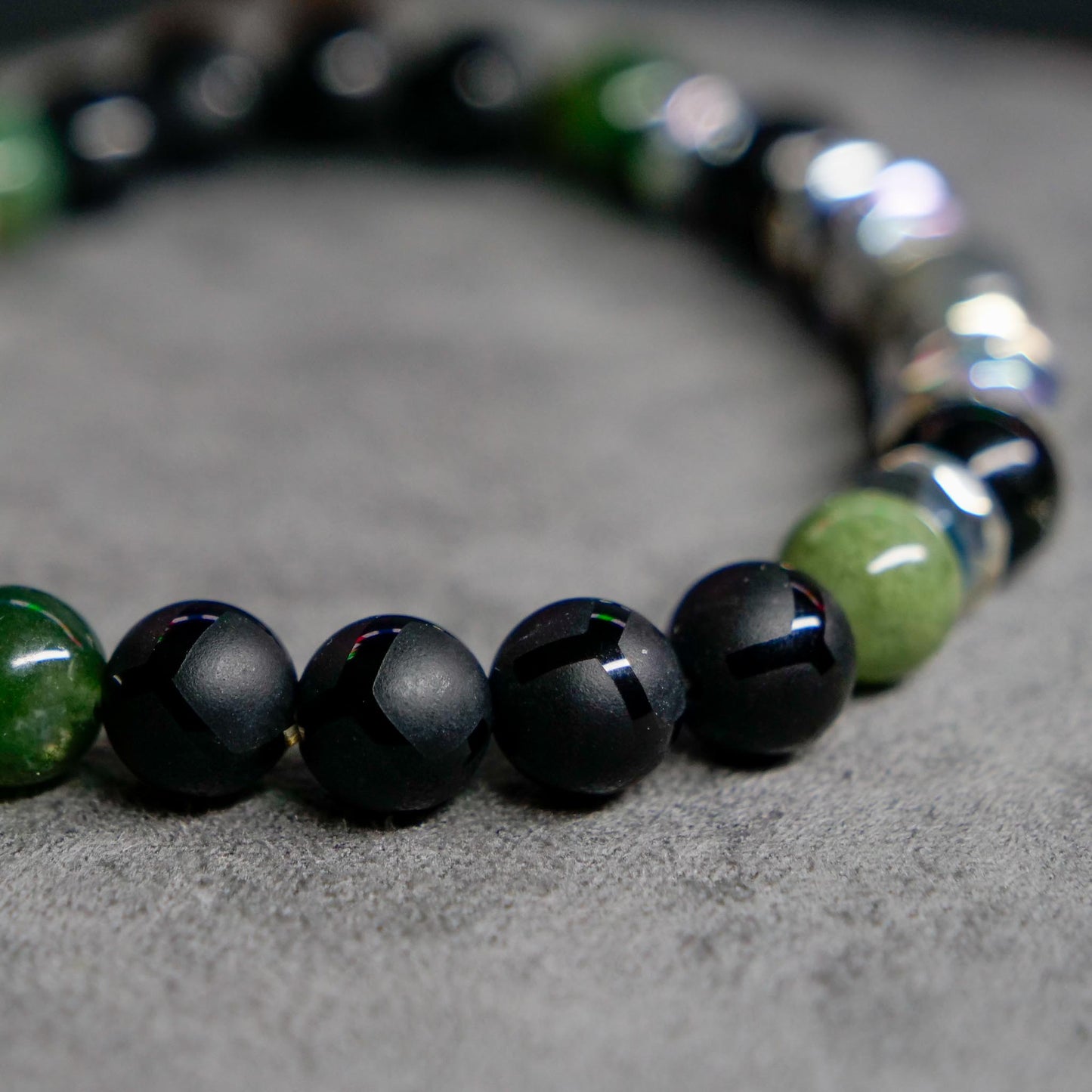 JAKDF Third Division Bracelet | Onyx & Moss Agate