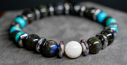 Kaiju No. 8 Gemstone Bracelet | Black Labradorite & Imperial Jasper