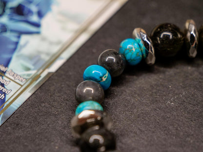 Kaiju No. 8 Gemstone Bracelet | Black Labradorite & Imperial Jasper