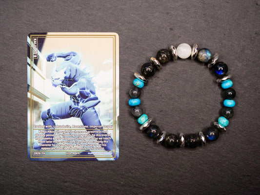 Kaiju No. 8 Gemstone Bracelet | Black Labradorite & Imperial Jasper