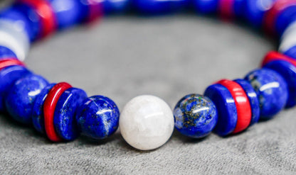 Kyogre Gemstone Bracelet | Lapis Lazuli & Moonstone