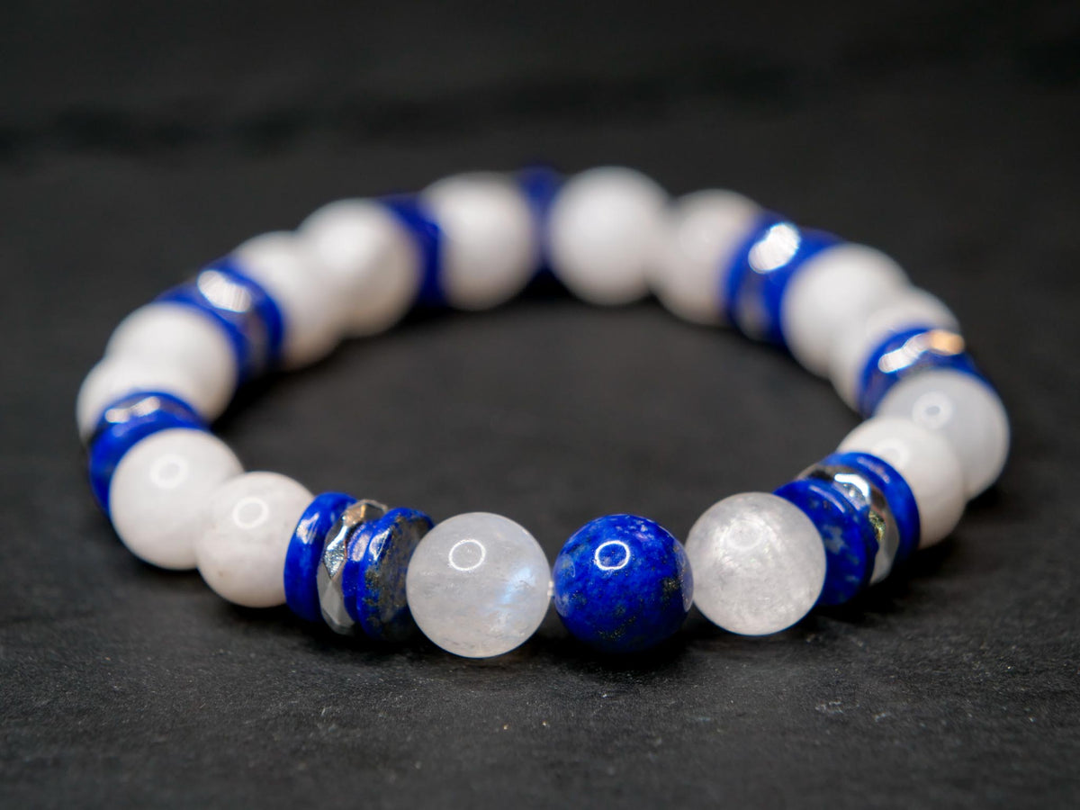 Lugia Bracelet | Blue Moonstone & Lapis Lazuli