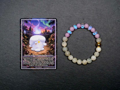 Litwick-Inspired Moonstone & Mermaid Glass Bracelet