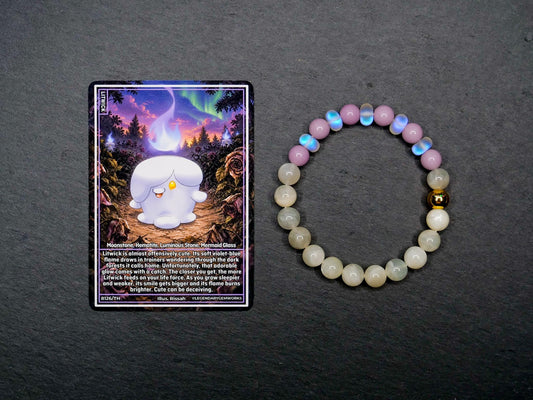 Litwick-Inspired Moonstone & Mermaid Glass Bracelet