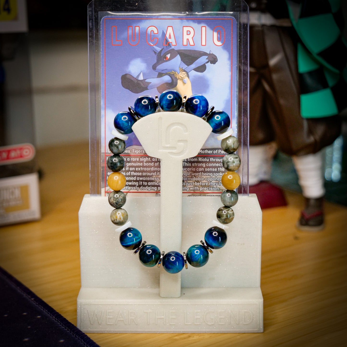 Lucario Inspired Tiger Eye & Eagle Eye Bracelet