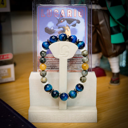 Lucario Inspired Tiger Eye & Eagle Eye Bracelet