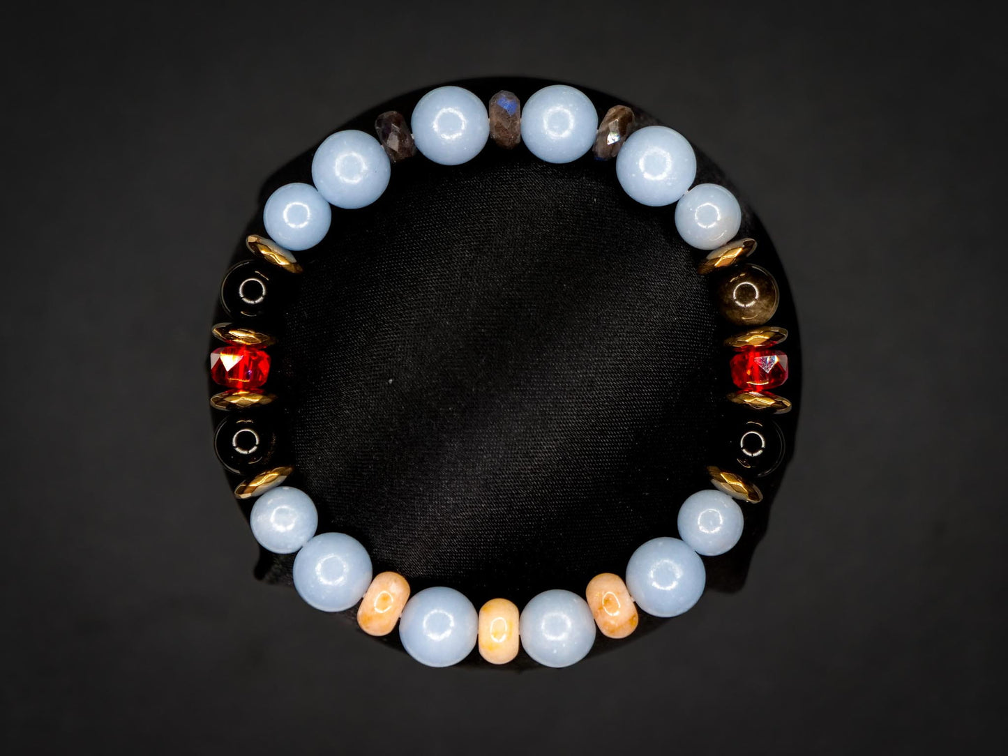 Machamp Bracelet | Angelite, Obsidian & Hematite