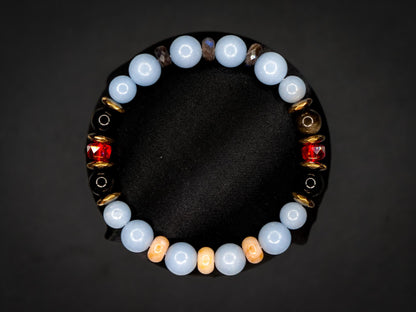 Machamp Bracelet | Angelite, Obsidian & Hematite