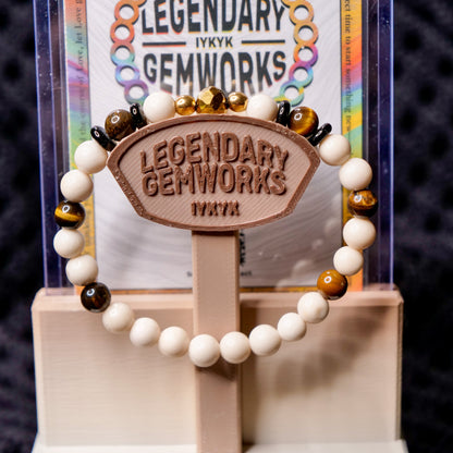 Meowth – Bracelet (Fossil Stone, Onyx & Tiger’s Eye)