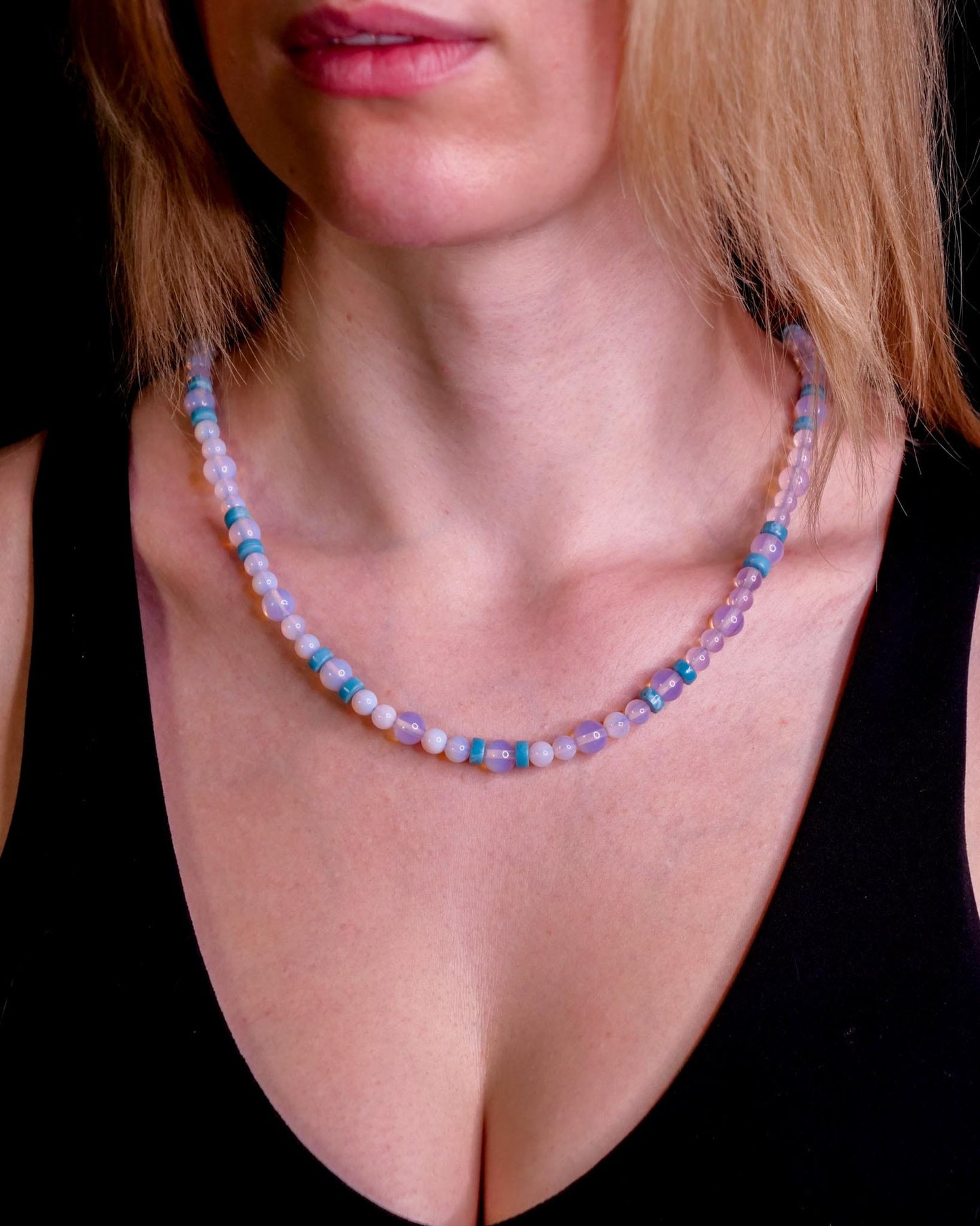 Mew Necklace | Opalite and Larimar