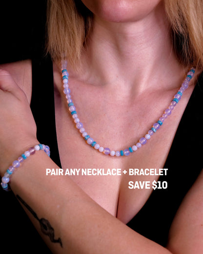 Mew Necklace | Opalite and Larimar