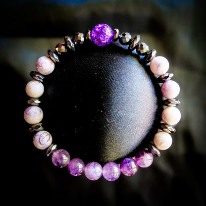 Armored Mewtwo-Inspired Gemstone Bracelet