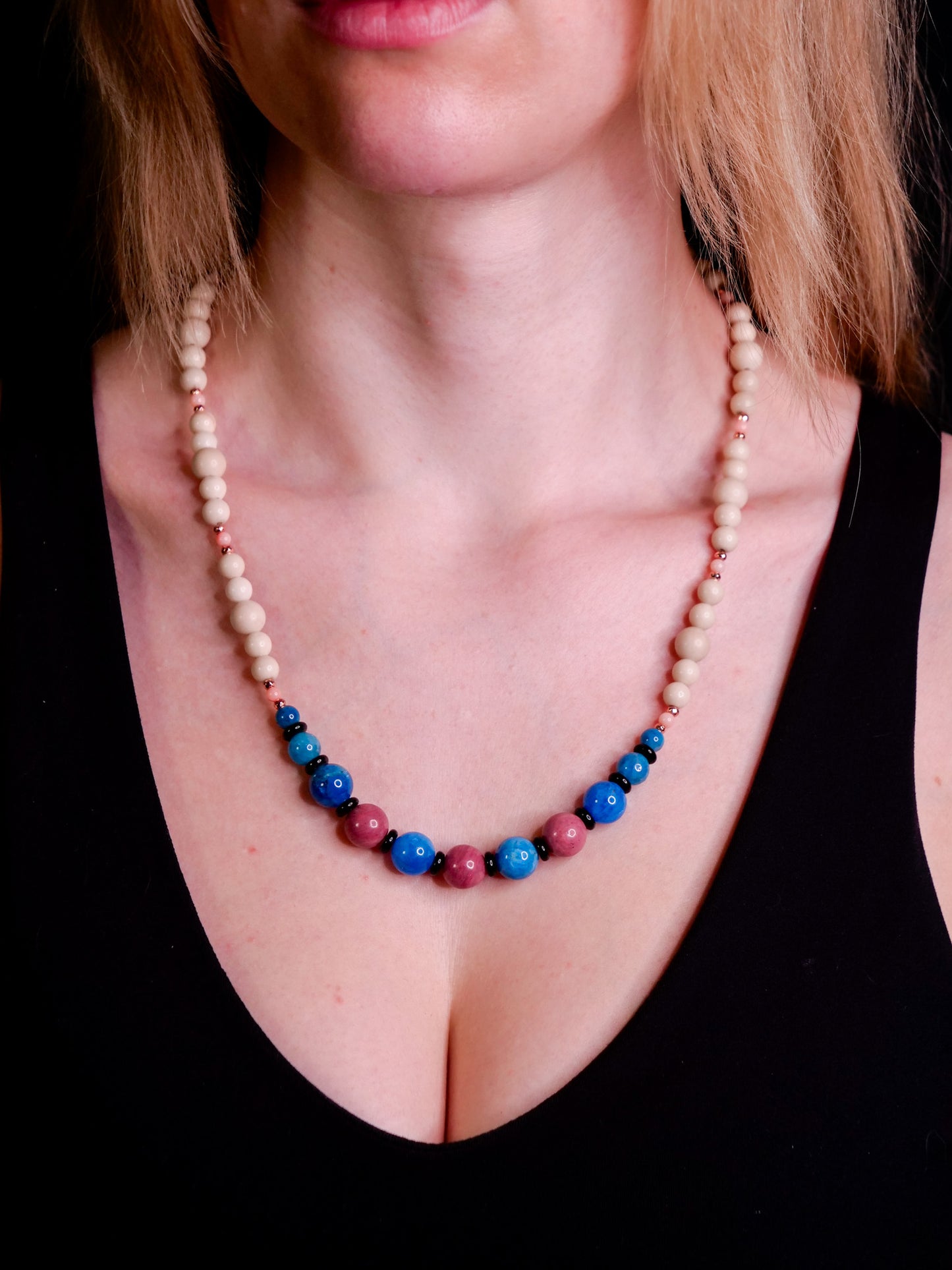 Milotic Necklace | Apapatie, Rhodonite & Onyx