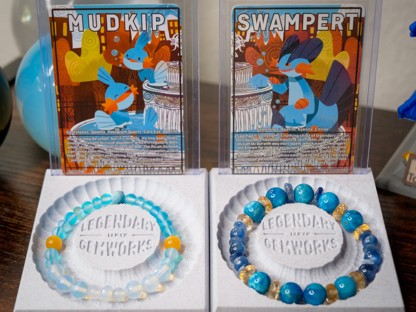 Mudkip-Inspired Gemstone Bracelet
