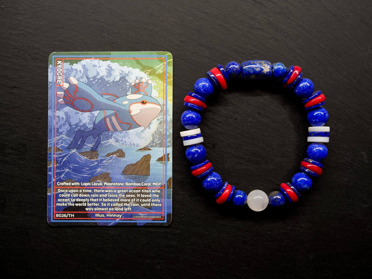 Kyogre-Inspired Lapis Lazuli &amp; Blue Moonstone Bracelet