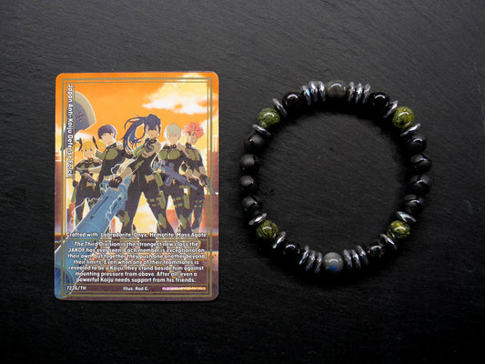 JAKDF Third Division Bracelet | Onyx & Moss Agate