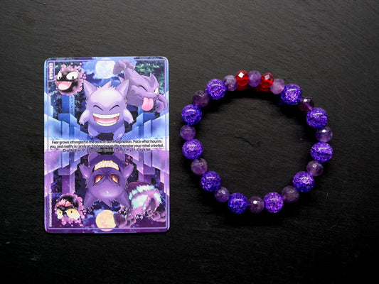 Gengar Bracelet | Amethyst & Quartz