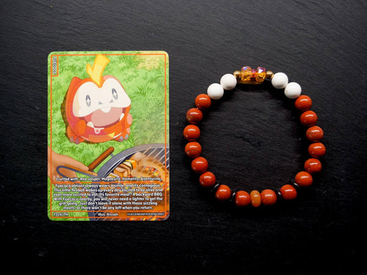 Fuecoco Bracelet | Red Jasper & Magnesite