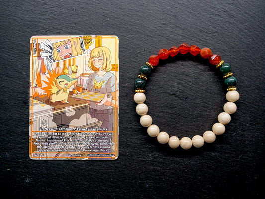 Cyndaquil Bracelet | Carnelian & Moss Agate