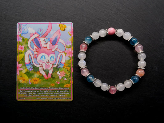 Sylveon Bracelet | Rainbow Moonstone & Jade