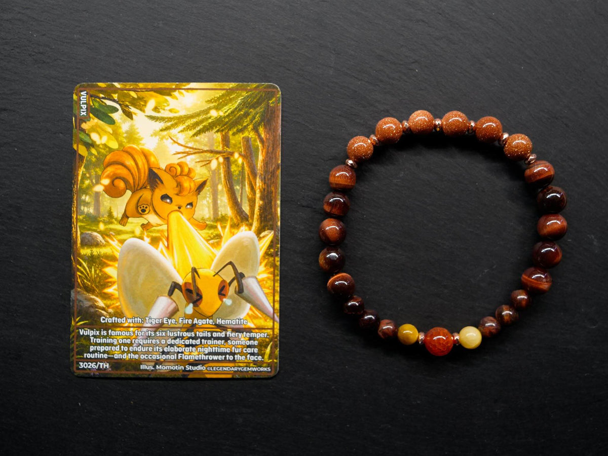 Vulpix Bracelet | Red Tigers Eye & Goldstone