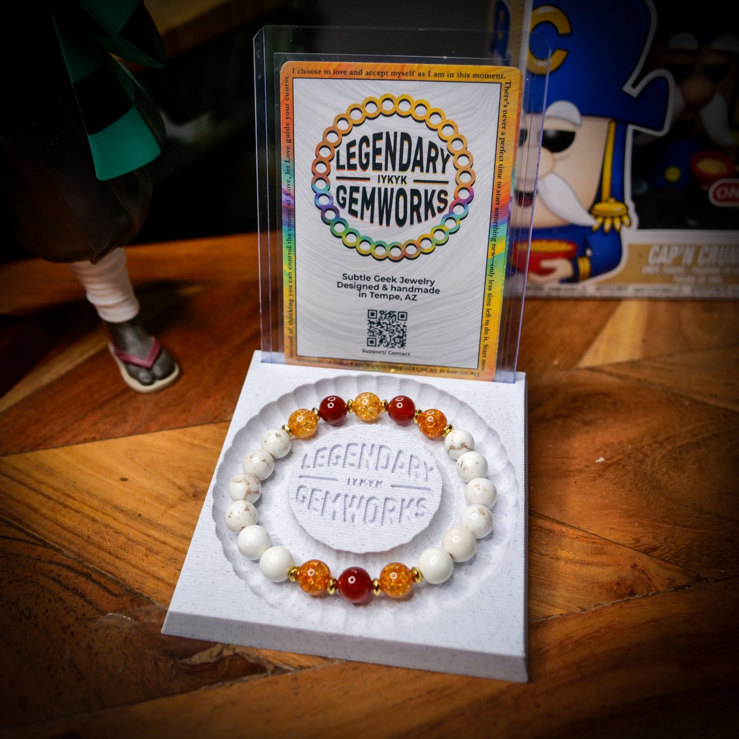 Rapidash Inspired Magnesite & Fire Agate Bracelet