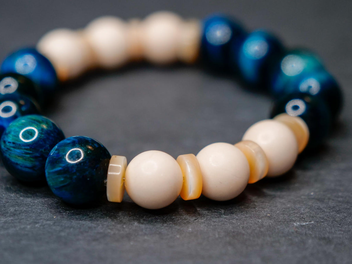 Snorlax Bracelet | Tigers Eye & Fossil Rock