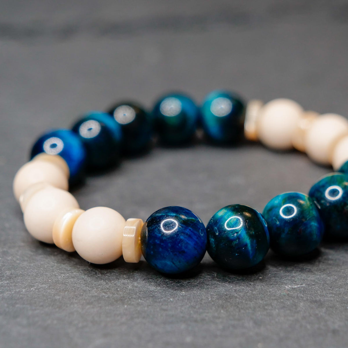 Snorlax Bracelet | Tigers Eye & Fossil Rock