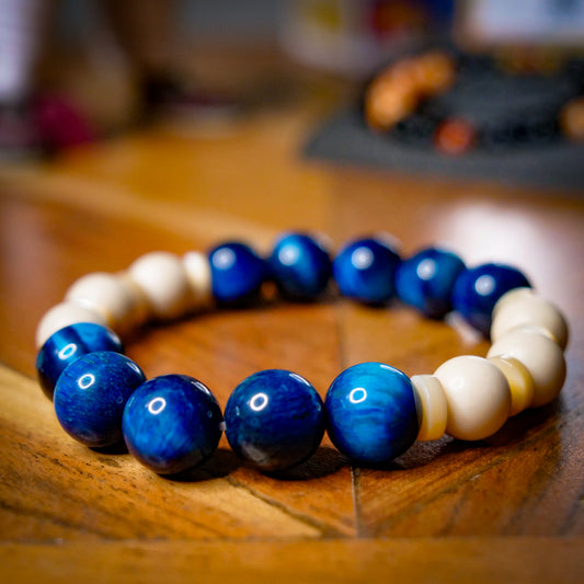 Snorlax Inspired Tiger Eye & Fossil Rock Bracelet