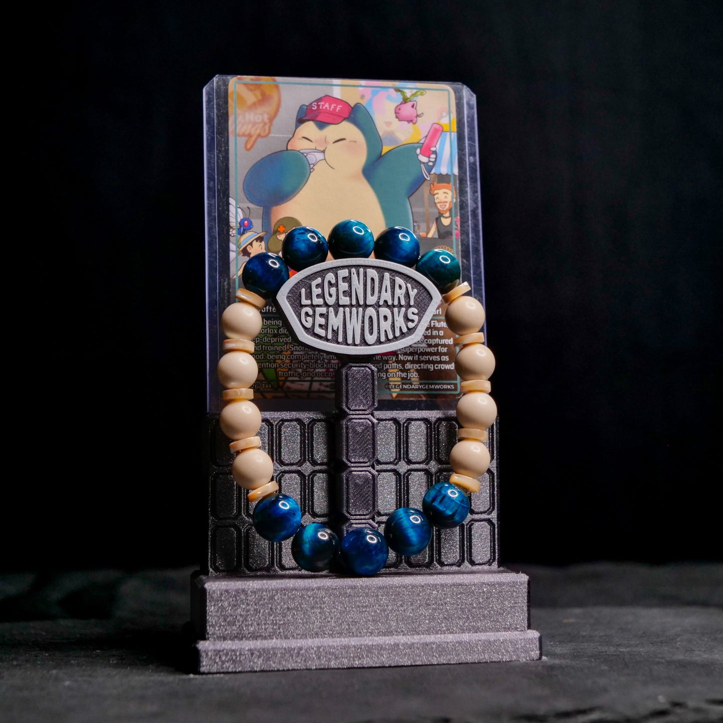 Snorlax Bracelet | Tigers Eye & Fossil Rock