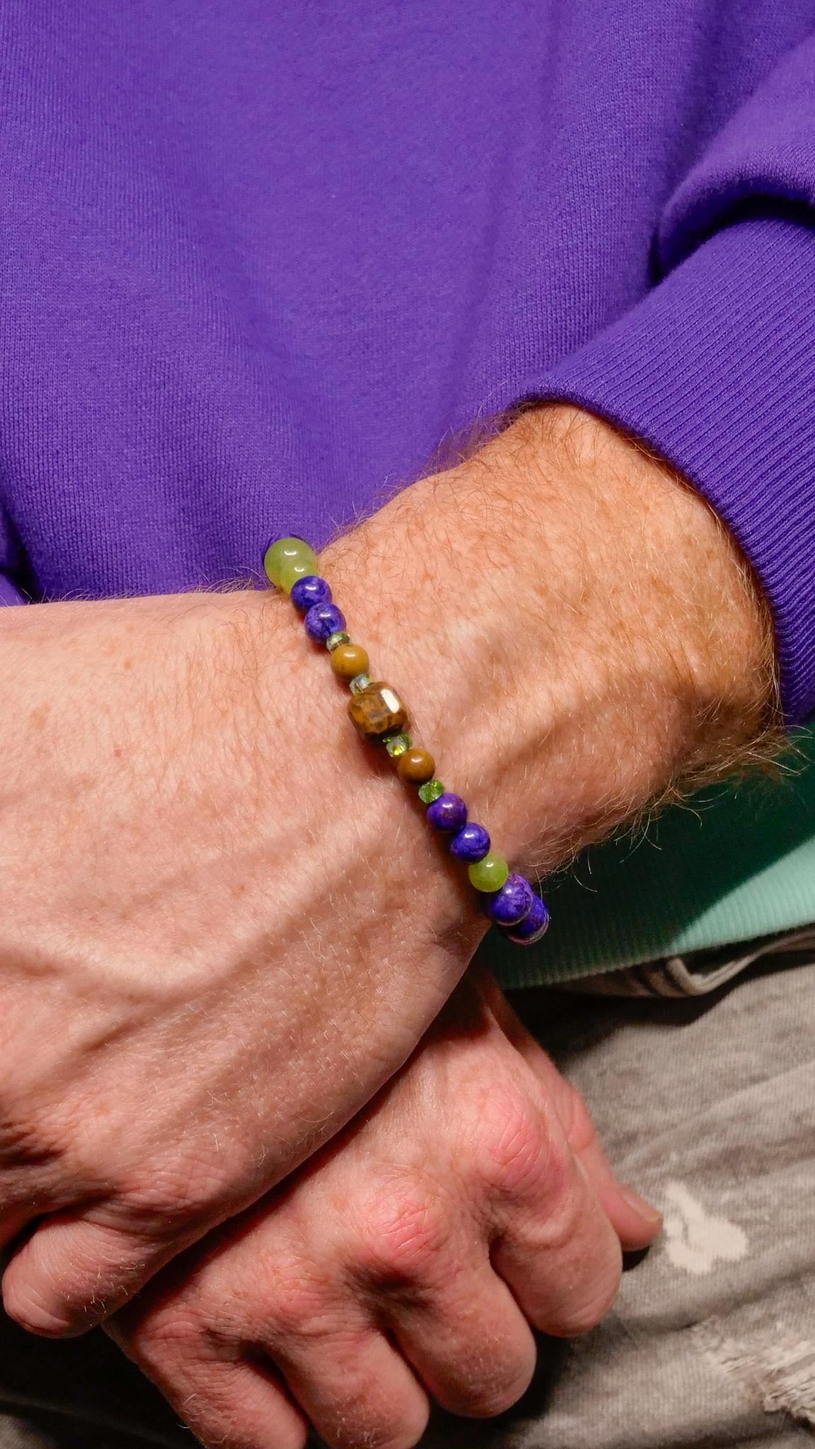purple and green gemstone bracelet inspired buy Spiritomb