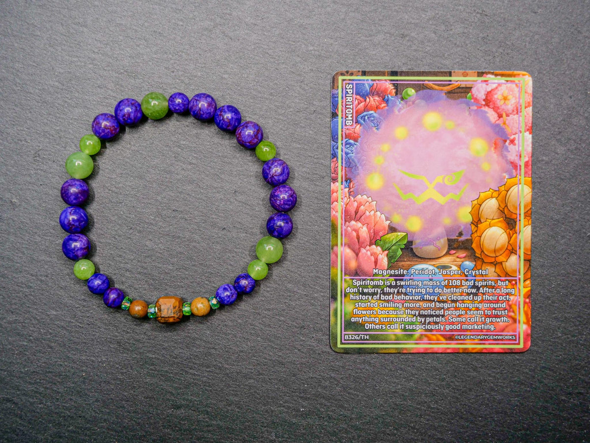 Spiritomb-Inspired Magnesite & Peridot Bracelet