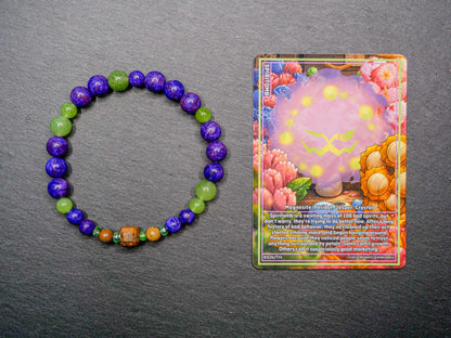 Spiritomb-Inspired Magnesite & Peridot Bracelet