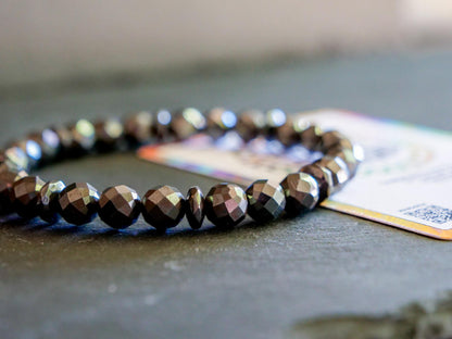 Steelix Bracelet | Faceted Black Hematite