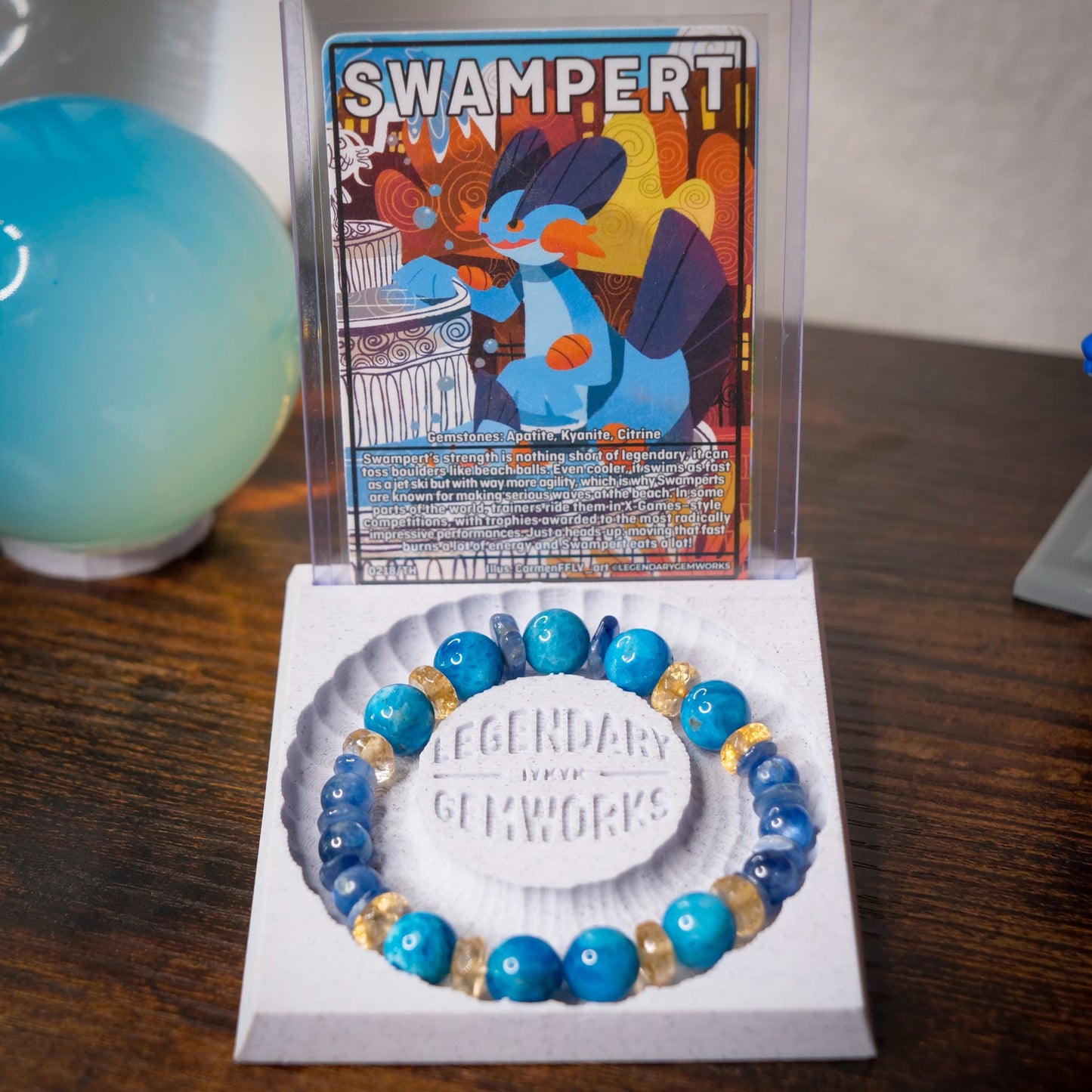 Swampert-Inspired Gemstone Bracelet