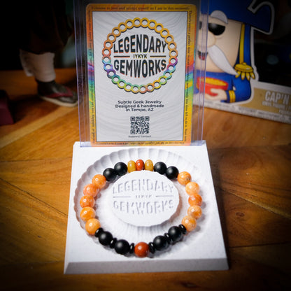 Tepig-Inspired Gemstone Bracelet