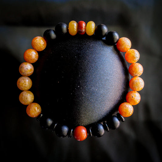 Tepig-Inspired Gemstone Bracelet