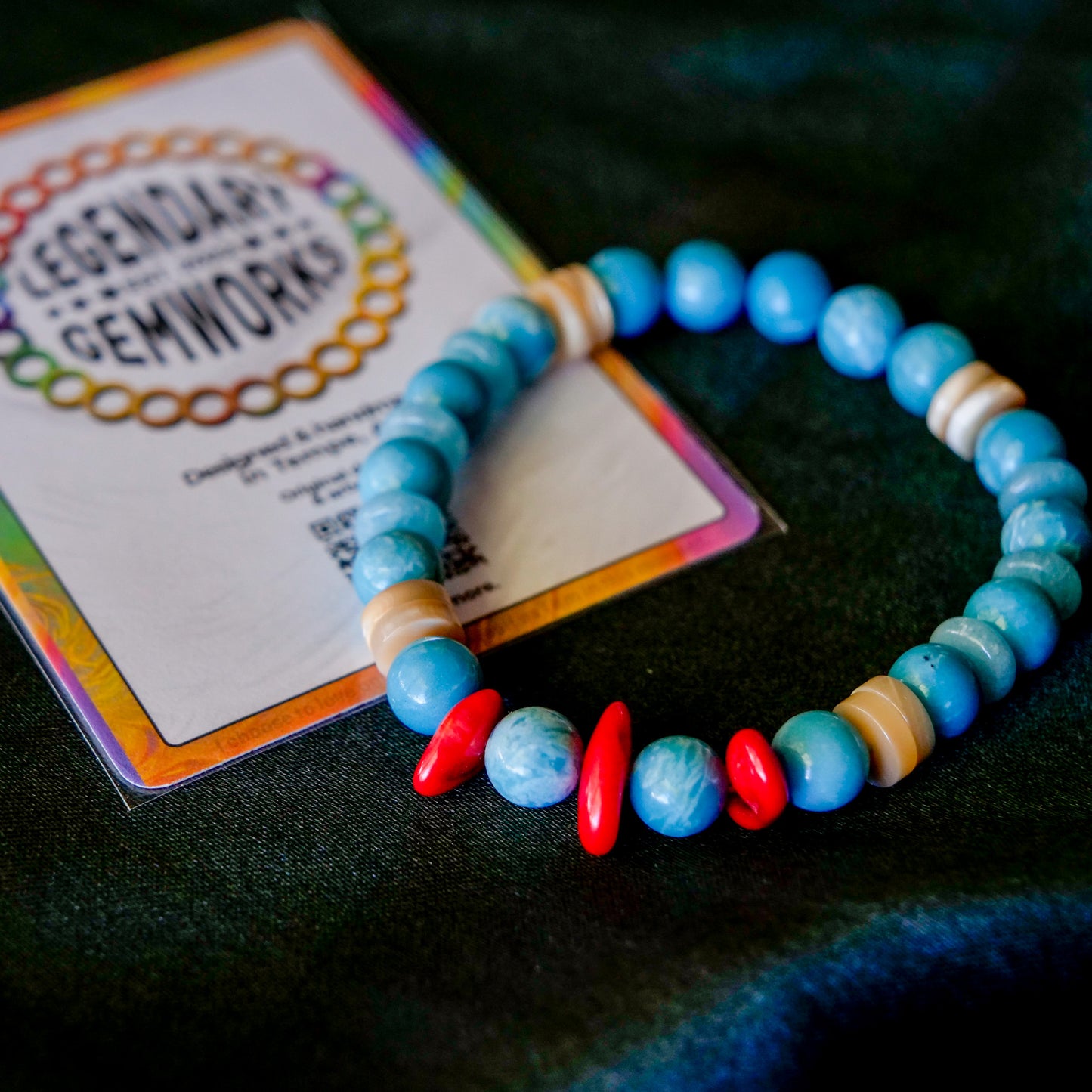 Totodile-Inspired Gemstone Bracelet