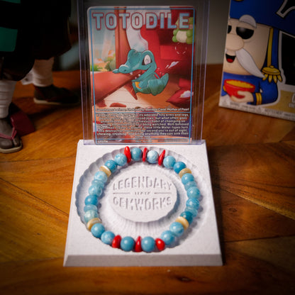 Totodile-Inspired  Splash of Joy Gemstone Bracelet