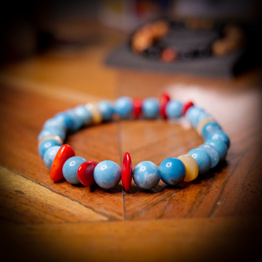 Totodile-Inspired  Splash of Joy Gemstone Bracelet