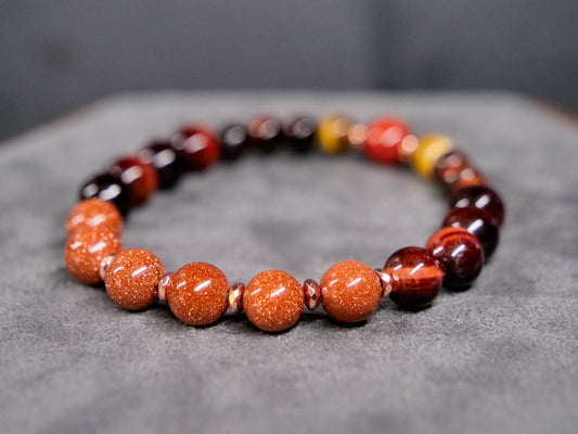 Vulpix Bracelet | Red Tigers Eye & Goldstone