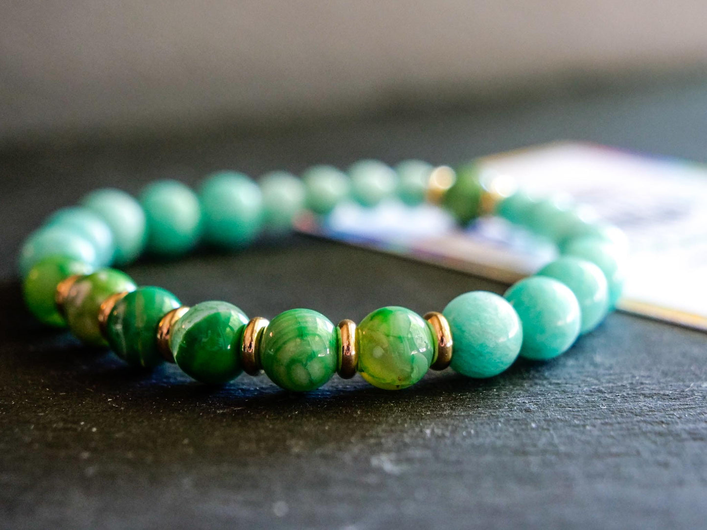 Bulbasaur Bracelet | Amazonite & Agate
