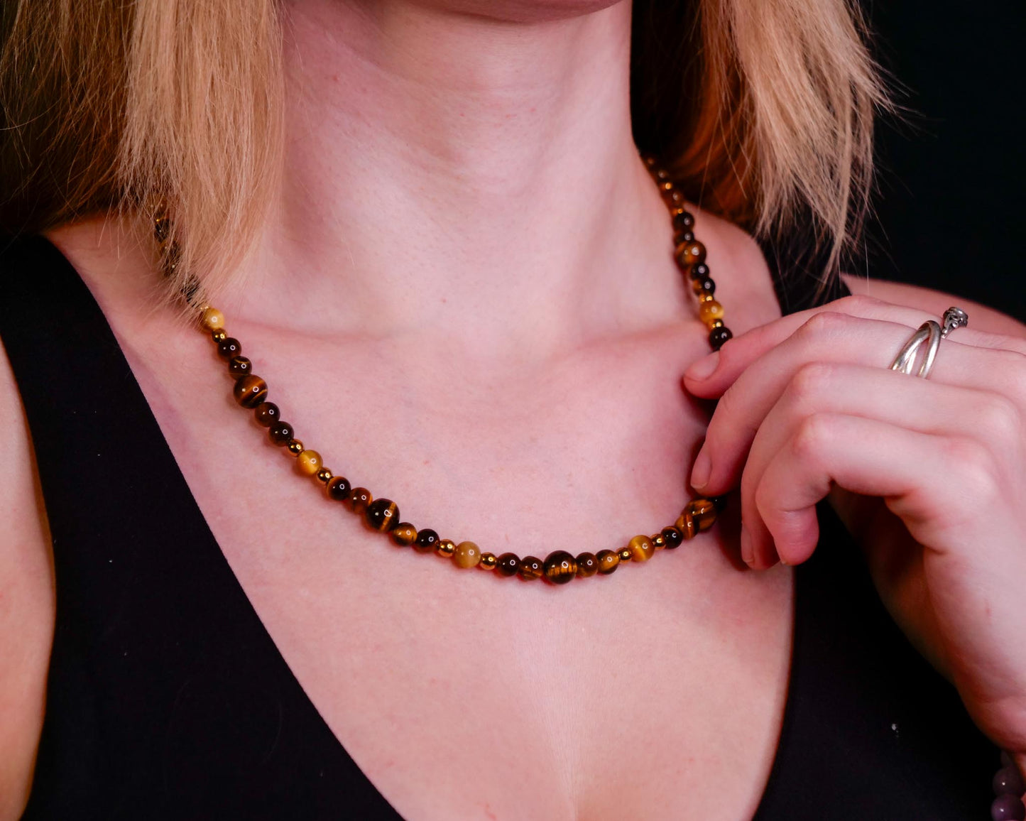 Eevee Inspired Tiger Eye Necklace