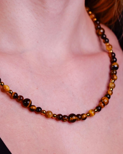 Eevee Inspired Tiger Eye Necklace